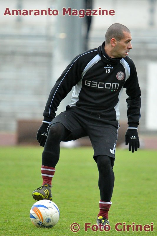 Roberto Piccolo in azione durante la partitella