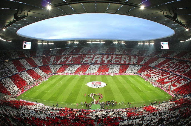 lo spettacoloso stadio del Bayern Monaco