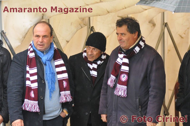 il presidente Ferretti con il vice De Martino e il ds Bonafede