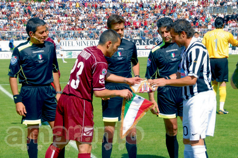Di Donato e Del Piero prima di Arezzo-Juventus del 19 maggio 2007