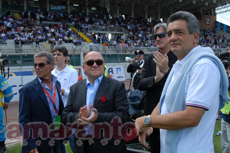 il presidente Mancini e il sindaco Fanfani a bordo campo 