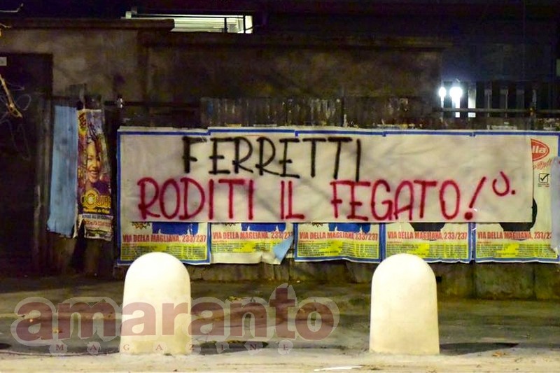 uno striscione appeso a Roma nei giorni scorsi
