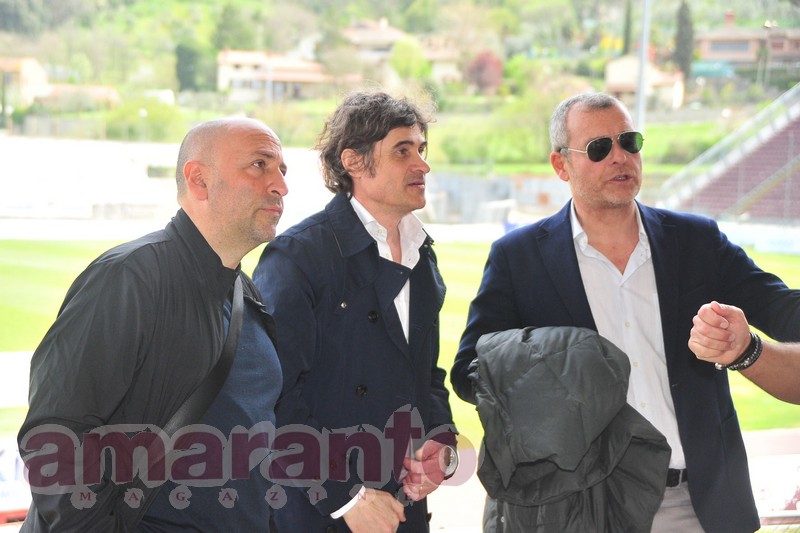 Giorgio La Cava e Massimo Anselmi allo stadio con il consigliere comunale Paolo Bertini