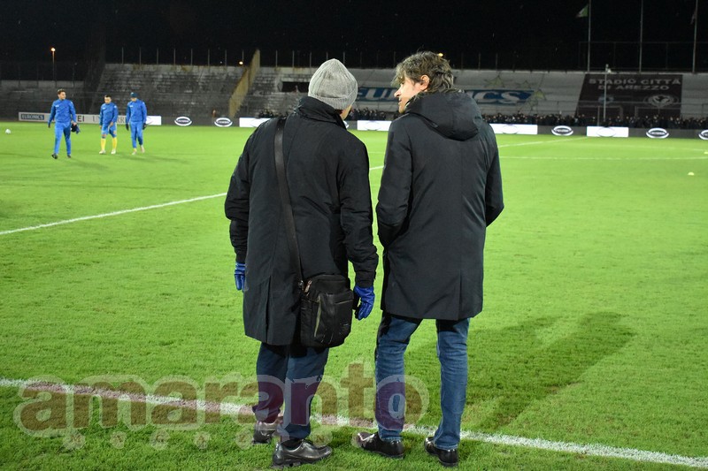 Giorgio La Cava e Massimo Anselmi prima dell'inizio della partita