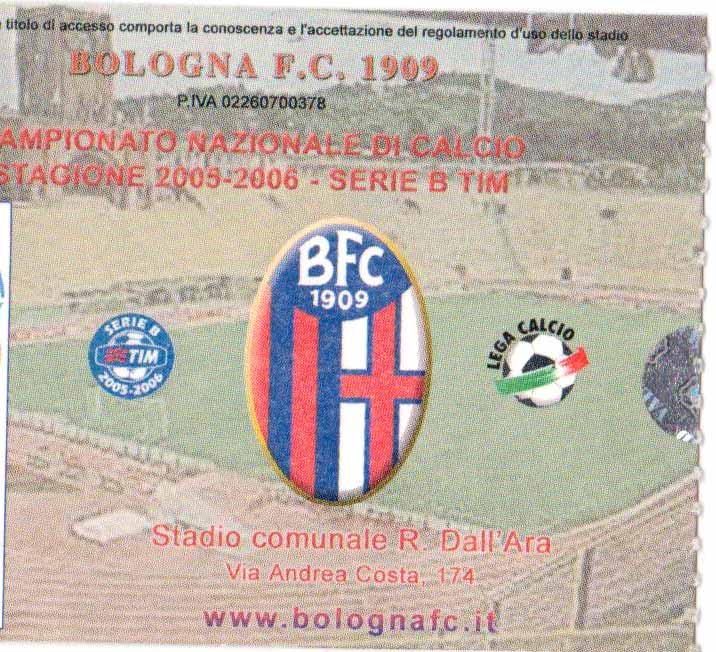 il biglietto per lo stadio di Bologna