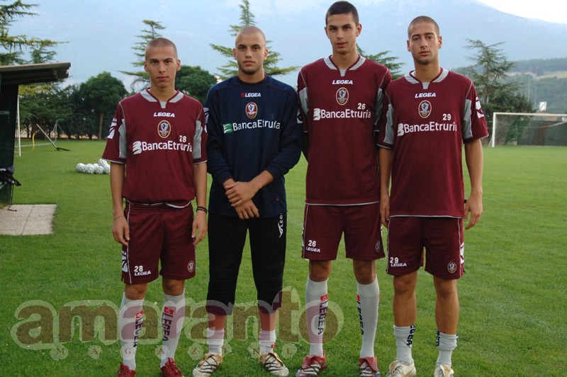 in ritiro con la prima squadra nel 2006 insieme a Bazzoffia, Lancini e Ranocchia